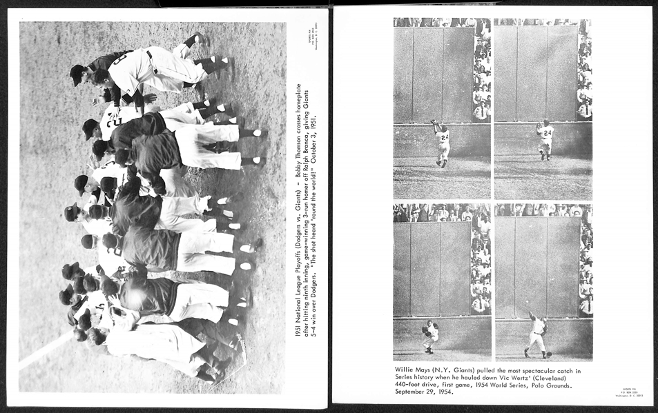 Lot of (15) 1960s Sports Pix Premium Photos w. Babe Ruth, Gehrig, DiMaggio, Musial, Mays, Gehrig/Cobb, Maris